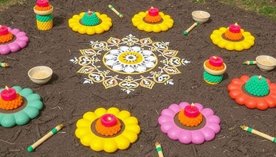 Aloo Adventure Localized Events Aloo Adventure Diwali event showing decorated potato farms with rangoli, diyas, and special festive potato varieties